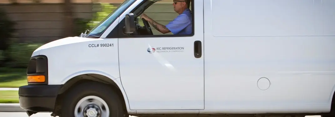 KIC Refrigeration service vehicle serving Mount Joy area